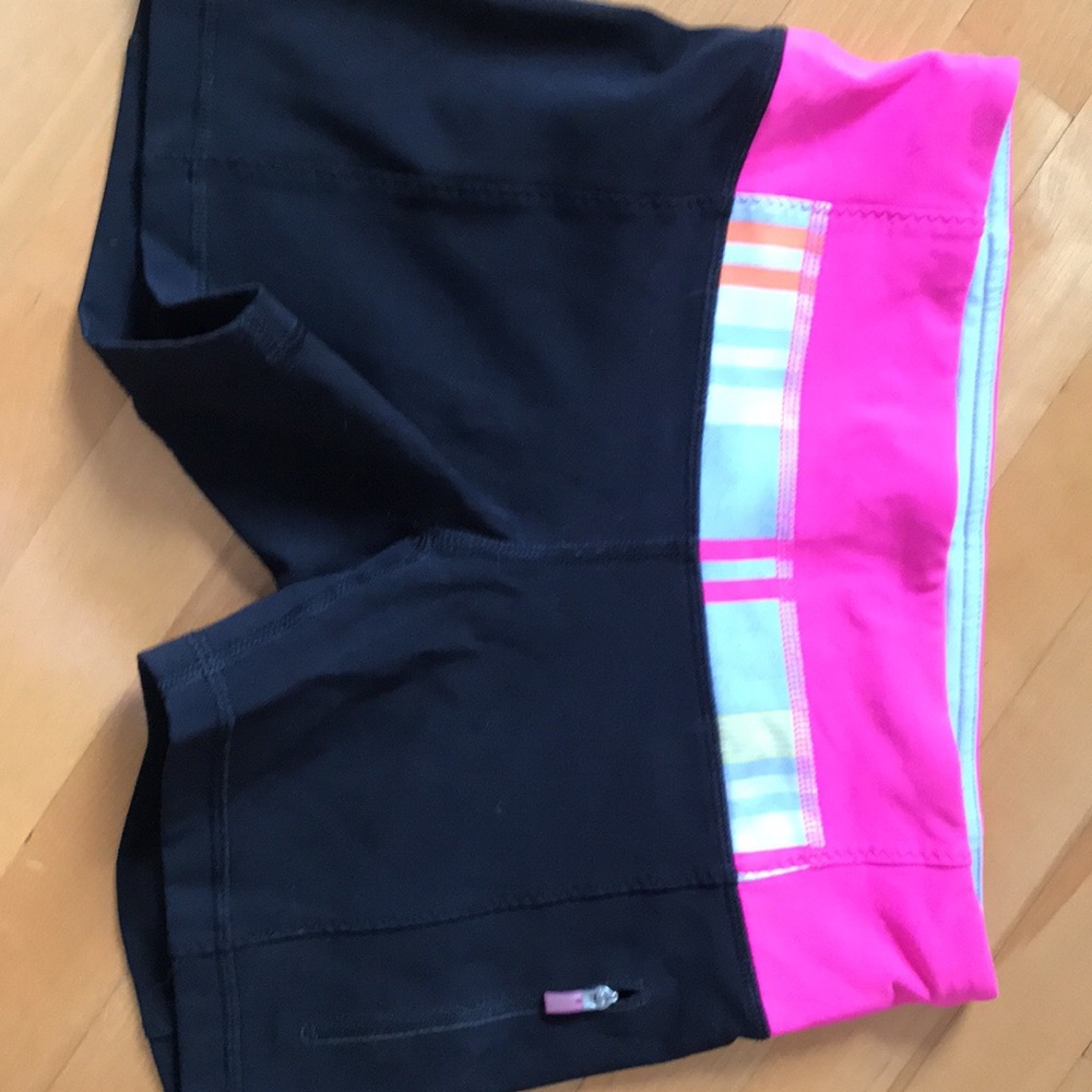lululemon athletica Black and Pink Athletic Shorts